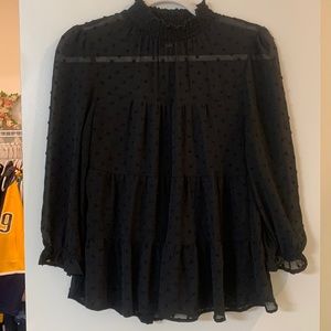 Black, lace, patterned top